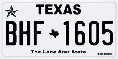 TX license plate BHF1605