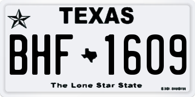 TX license plate BHF1609
