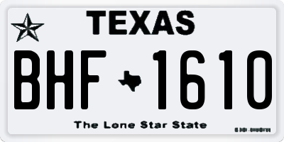 TX license plate BHF1610