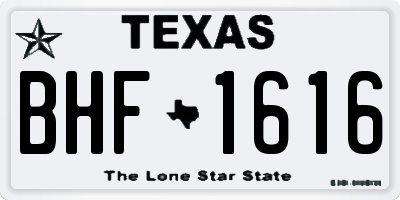 TX license plate BHF1616