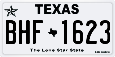 TX license plate BHF1623