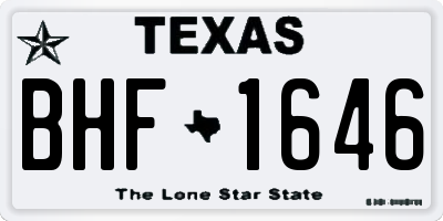 TX license plate BHF1646