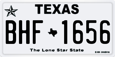 TX license plate BHF1656
