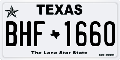 TX license plate BHF1660