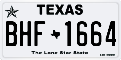 TX license plate BHF1664