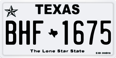 TX license plate BHF1675