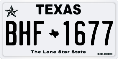 TX license plate BHF1677