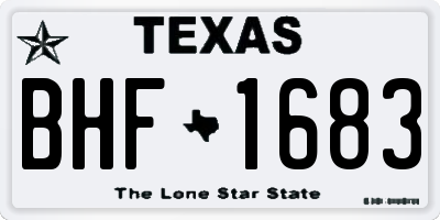 TX license plate BHF1683