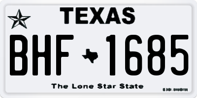 TX license plate BHF1685