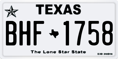 TX license plate BHF1758