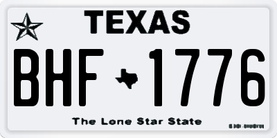 TX license plate BHF1776