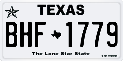 TX license plate BHF1779