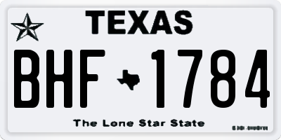 TX license plate BHF1784