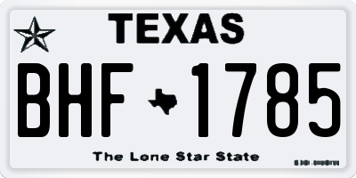 TX license plate BHF1785