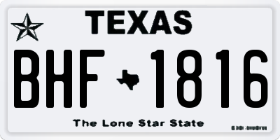TX license plate BHF1816