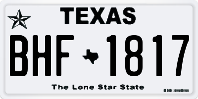 TX license plate BHF1817