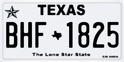 TX license plate BHF1825