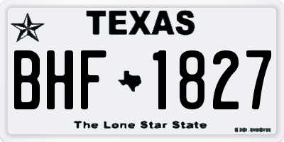 TX license plate BHF1827