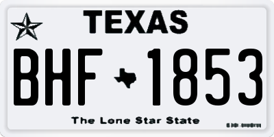 TX license plate BHF1853