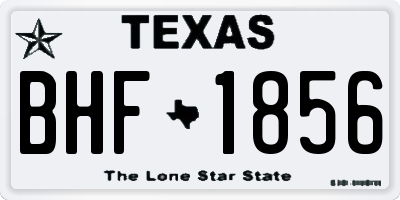 TX license plate BHF1856