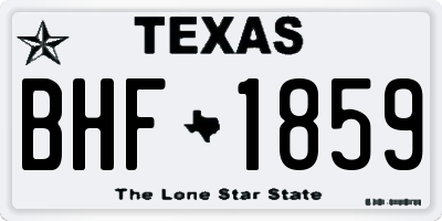 TX license plate BHF1859