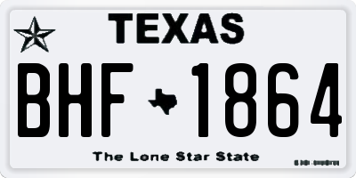 TX license plate BHF1864