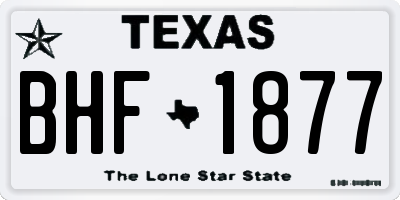 TX license plate BHF1877
