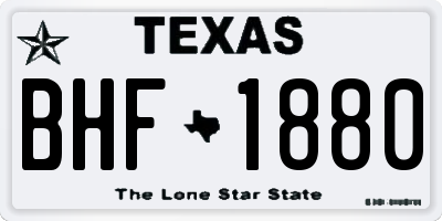 TX license plate BHF1880