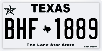 TX license plate BHF1889