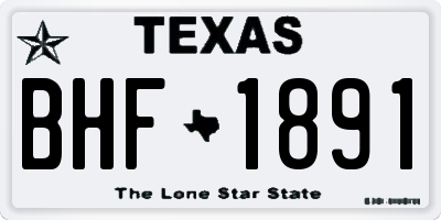 TX license plate BHF1891