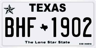TX license plate BHF1902