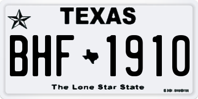 TX license plate BHF1910