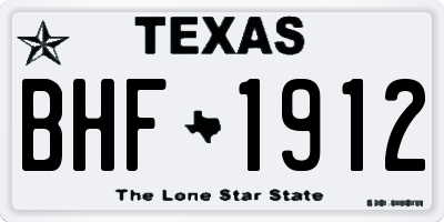 TX license plate BHF1912