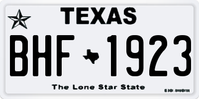 TX license plate BHF1923