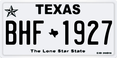 TX license plate BHF1927