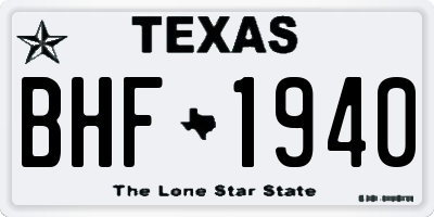 TX license plate BHF1940