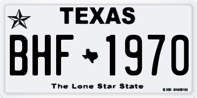 TX license plate BHF1970