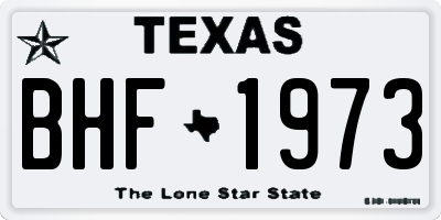 TX license plate BHF1973