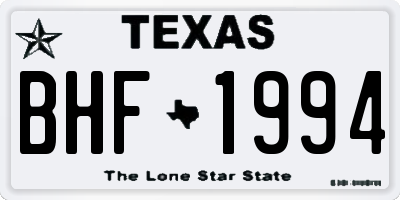 TX license plate BHF1994