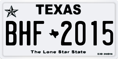 TX license plate BHF2015