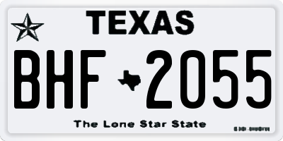 TX license plate BHF2055