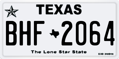 TX license plate BHF2064