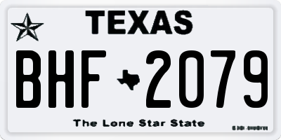 TX license plate BHF2079