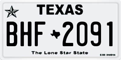TX license plate BHF2091