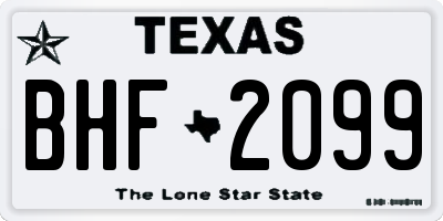 TX license plate BHF2099