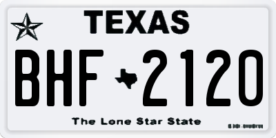 TX license plate BHF2120