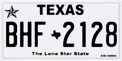 TX license plate BHF2128