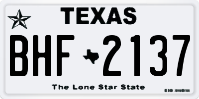 TX license plate BHF2137