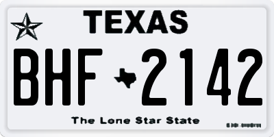 TX license plate BHF2142