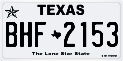 TX license plate BHF2153